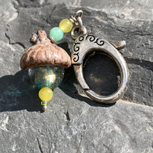 Load image into Gallery viewer, Mini Teal Keyring Acorn Charm
