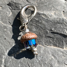 Load image into Gallery viewer, Rainbow Crystal Keyring Acorn Charm
