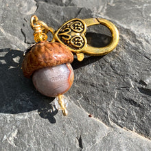 Load image into Gallery viewer, Tiny Bronze Keyring Acorn Charm
