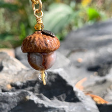 Load image into Gallery viewer, Tiny Bronze Keyring Acorn Charm
