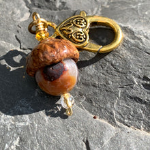 Load image into Gallery viewer, Tiny Bronze Keyring Acorn Charm
