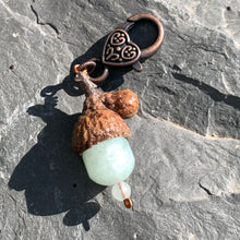 Load image into Gallery viewer, Green Keyring Acorn Charm
