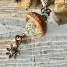 Load image into Gallery viewer, Crystal Skull Flower Keyring Acorn Charm
