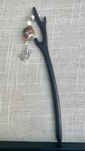 Load image into Gallery viewer, Peace Dove Hairstick w/ Crazy Agate Acorn Gem
