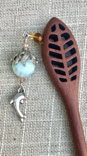 Load image into Gallery viewer, Dolphin Hairstick w/ Seaweed Gem
