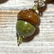 Load image into Gallery viewer, Moss Green Keyring Acorn Charm
