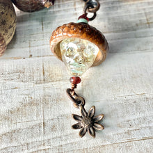 Load image into Gallery viewer, Crystal Skull Flower Keyring Acorn Charm
