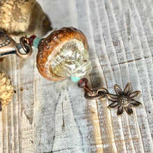 Load image into Gallery viewer, Crystal Skull Flower Keyring Acorn Charm
