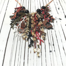 Load image into Gallery viewer, Baroque Pearl Necklace. Blue Waterfall Necklace. Boho Jewelry. Unique Statement Necklace. Handmade. Fringe. Bib. Wedding. CVHWP (Copy) (Copy) (Copy) (Copy) (Copy) (Copy)
