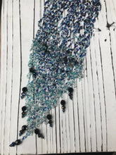 Load image into Gallery viewer, Baroque Pearl Necklace. Blue Waterfall Necklace. Boho Jewelry. Unique Statement Necklace. Handmade. Fringe. Bib. Wedding. CVHWP (Copy) (Copy) (Copy) (Copy)
