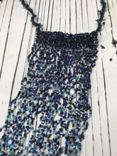 Load image into Gallery viewer, Baroque Pearl Necklace. Blue Waterfall Necklace. Boho Jewelry. Unique Statement Necklace. Handmade. Fringe. Bib. Wedding. CVHWP (Copy) (Copy) (Copy) (Copy)
