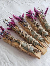Load image into Gallery viewer, Palo Santo Sage and Lavender Bouquet Incense Smudge Stick
