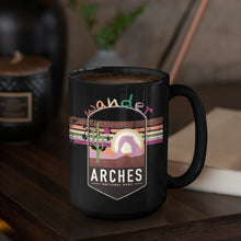 Load image into Gallery viewer, Arches National Park Mug - Utah Black Coffee Mug 15oz - Coral and Vine Co
