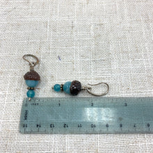 Load image into Gallery viewer, Blue Amazonite Acorn Earrings in Silver - Coral and Vine Co
