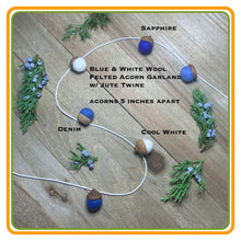 Load image into Gallery viewer, Blue Felt Acorn Garland. - Coral and Vine Co
