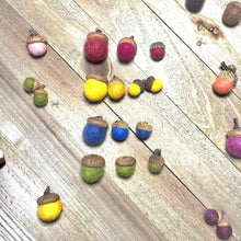 Load image into Gallery viewer, Blue &amp; White Felted Acorns - Coral and Vine Co
