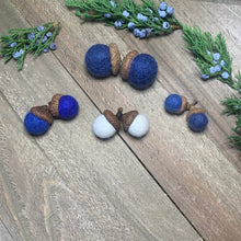 Load image into Gallery viewer, Blue &amp; White Felted Acorns - Coral and Vine Co
