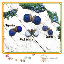 Load image into Gallery viewer, Blue &amp; White Felted Acorns - Coral and Vine Co
