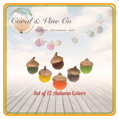 Colorful Wool Acorn Garland. Birthday Wall Decor. - Coral and Vine Co