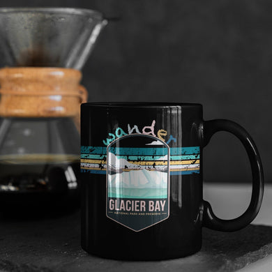 Glacier Bay National Park Mug - Alaska Black Coffee Mug 15oz - Coral and Vine Co