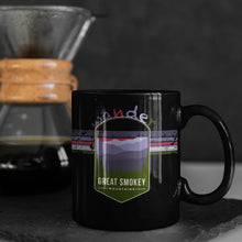 Load image into Gallery viewer, Great Smoky Mountains Dunes National Park Mug - North Carolina/Tennessee Black Coffee Mug 15oz - Coral and Vine Co
