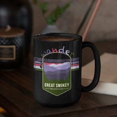 Great Smoky Mountains Dunes National Park Mug - North Carolina/Tennessee Black Coffee Mug 15oz - Coral and Vine Co