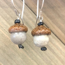 Load image into Gallery viewer, Grey Acorn Earrings with Black Spinal in Silver - Coral and Vine Co
