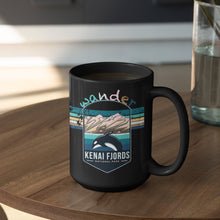 Load image into Gallery viewer, Kenai Fjords National Park Mug - Alaska Black Coffee Mug 15oz - Coral and Vine Co

