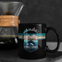 Load image into Gallery viewer, Kenai Fjords National Park Mug - Alaska Black Coffee Mug 15oz - Coral and Vine Co
