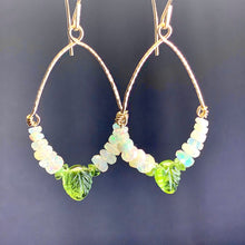 Load image into Gallery viewer, Leaves of Green Opal Earrings in 14k Gold - Coral and Vine Co
