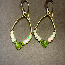Load image into Gallery viewer, Leaves of Green Opal Earrings in 14k Gold - Coral and Vine Co
