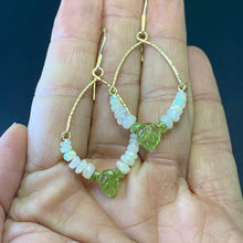 Load image into Gallery viewer, Leaves of Green Opal Earrings in 14k Gold - Coral and Vine Co
