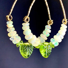 Load image into Gallery viewer, Leaves of Green Opal Earrings in 14k Gold - Coral and Vine Co
