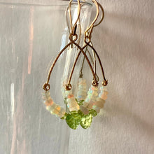 Load image into Gallery viewer, Leaves of Green Opal Earrings in 14k Gold - Coral and Vine Co
