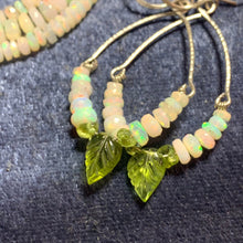 Load image into Gallery viewer, Leaves of Green Opal Earrings in Silver - Coral and Vine Co
