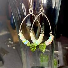 Load image into Gallery viewer, Leaves of Green Opal Earrings in Silver - Coral and Vine Co
