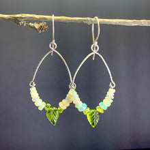 Load image into Gallery viewer, Leaves of Green Opal Earrings in Silver - Coral and Vine Co
