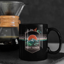 Load image into Gallery viewer, Mount Rainier National Park Mug - Washington Black Coffee Mug 15oz - Coral and Vine Co
