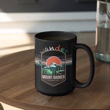 Load image into Gallery viewer, Mount Rainier National Park Mug - Washington Black Coffee Mug 15oz - Coral and Vine Co
