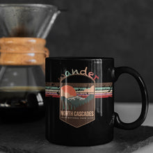 Load image into Gallery viewer, North Cascades National Park Mug - Washington Black Coffee Mug 15oz - Coral and Vine Co
