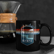 Load image into Gallery viewer, Olympic National Park Mug - Washington Black Coffee Mug 15oz - Coral and Vine Co
