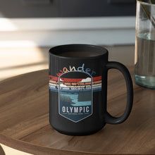 Load image into Gallery viewer, Olympic National Park Mug - Washington Black Coffee Mug 15oz - Coral and Vine Co
