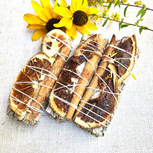 Load image into Gallery viewer, Orange, Cinnamon &amp; Sage Incense Smudge Stick - Coral and Vine Co
