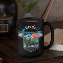 Load image into Gallery viewer, Shenandoah National Park Mug - Virginia Black Coffee Mug 15oz - Coral and Vine Co
