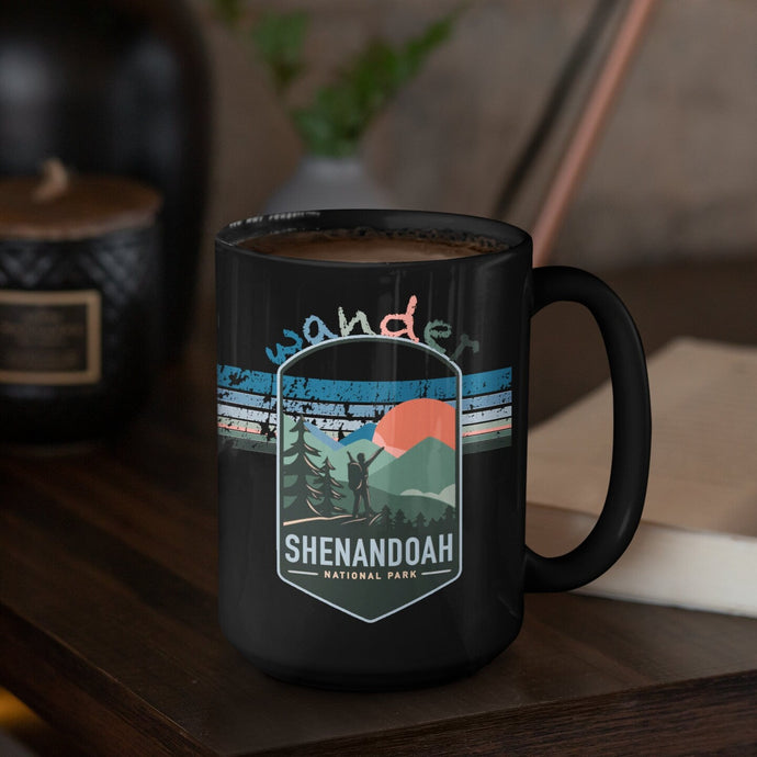 Shenandoah National Park Mug - Virginia Black Coffee Mug 15oz - Coral and Vine Co