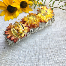 Load image into Gallery viewer, Sunflower &amp; Sage Smudge Stick - Coral and Vine Co
