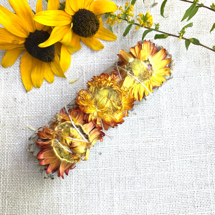 Sunflower & Sage Smudge Stick - Coral and Vine Co