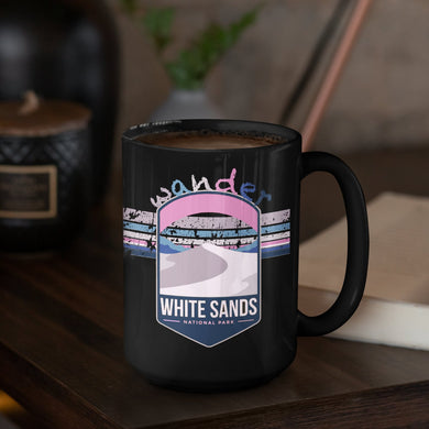 White Sands National Park Mug - New Mexico Black Coffee Mug 15oz - Coral and Vine Co