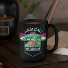 Load image into Gallery viewer, Yellowstone National Park Mug - Wyoming Black Coffee Mug 15oz, Idaho Coffee Mug, Montana Ceramic Mug - Coral and Vine Co
